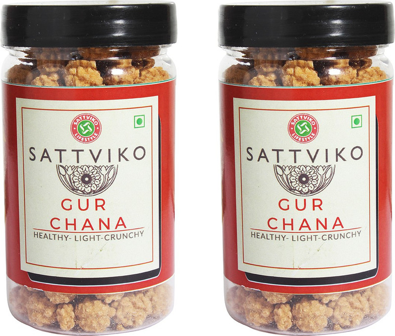 Sattviko Gur Chana Combo Pack of 2 - 100 gram each(Pack of 2, 2 x 100, 200 g)