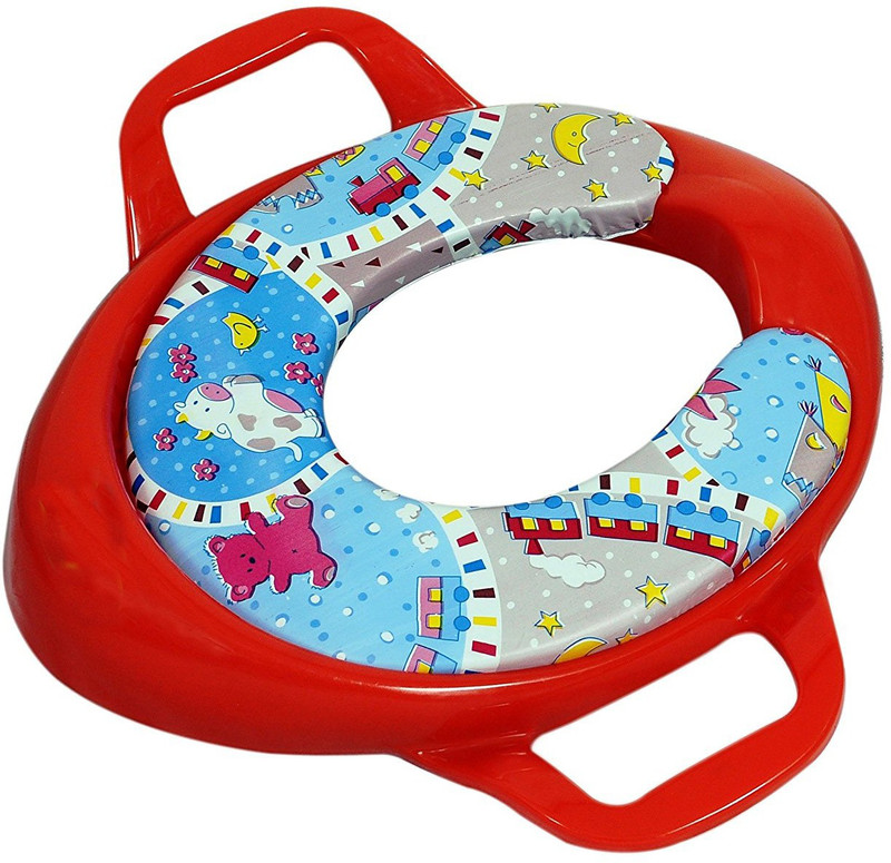 Ajanta Soft Cushion Potty Trainer Comfortable Seat with Support Handles (Red) Potty Seat(Maroon)