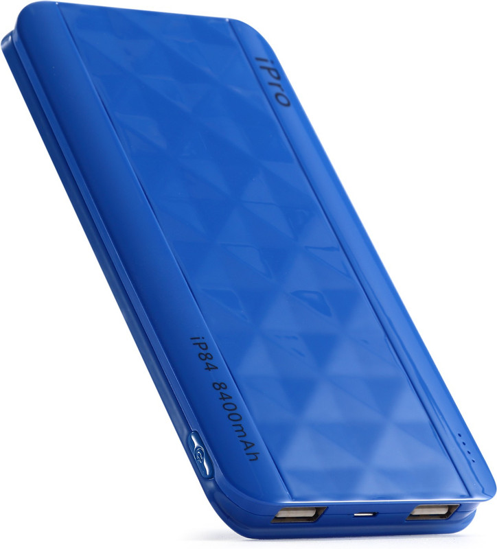 Ipro 8400 mAh Power Bank (IP84, Lithium-Polymer)(Blue, Lithium Polymer)