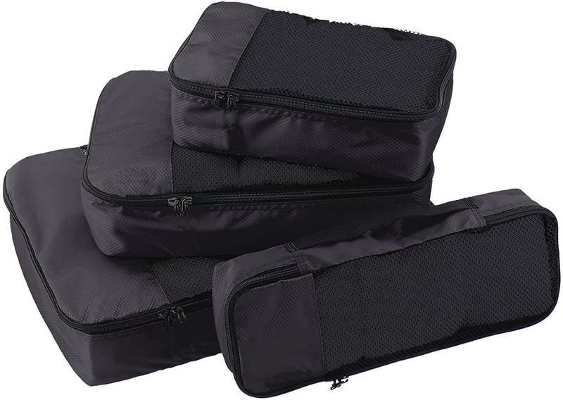 Walletsnbags PACKING CUBES -SET OF 4 (SMALL .MEDIUM , LARGE AND SLIM)(Black)