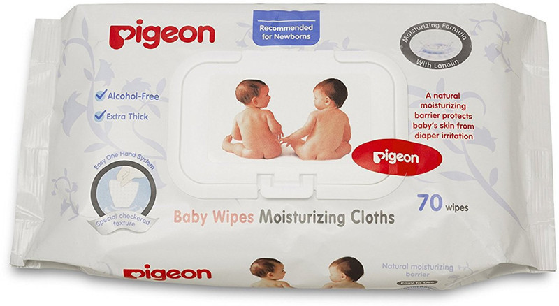 Pigeon BABY MOISTURIZING WIPES 70S, FLIP TOP