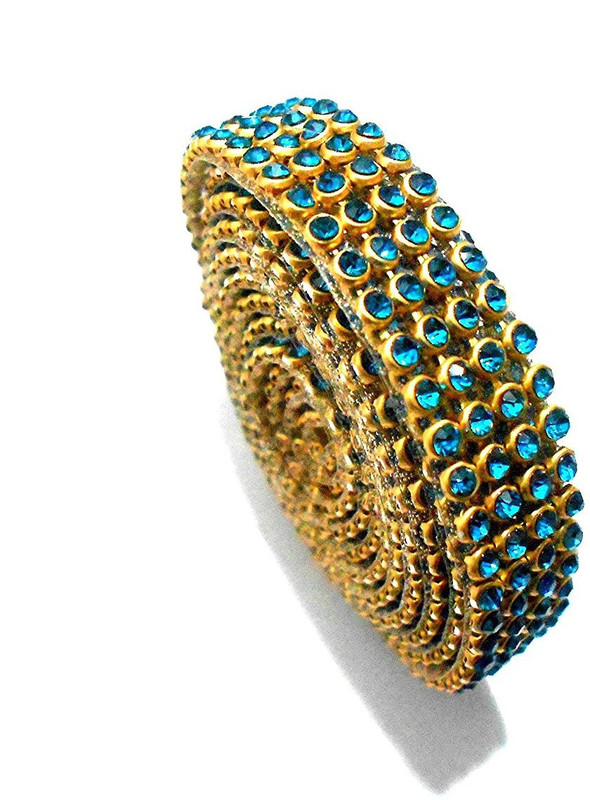 swing Stone lace turquiose blue 4-line full length 1.25 meters for bangles/jewellery decoration