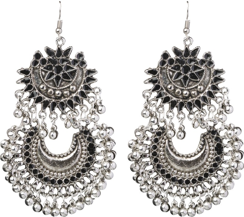 Shining Jewel 925 Antique Designer Afghani Brass Chandbali Earring