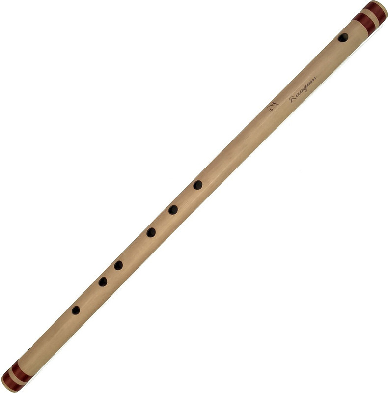 raagam flutes Hindustani Bass F Natural Bamboo Flute(72 cm)