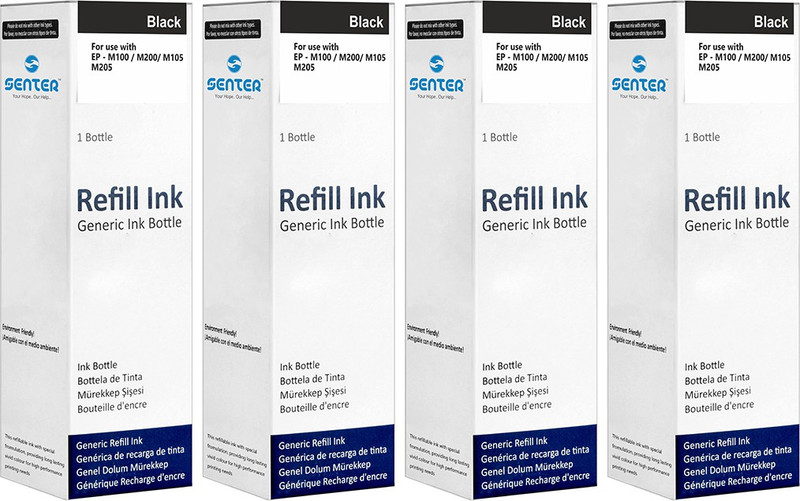 senter SENTER T774 - Pigment Ink for Epson M100, M200, M105, M205 Printers (4 Ink set Black) Single Color Ink Cartridge(Black)