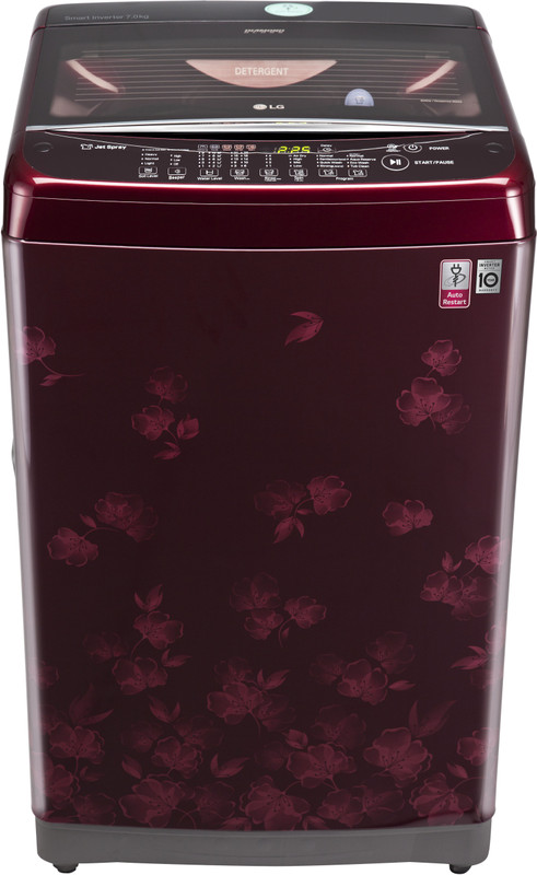 LG 7 kg Inverter Fully Automatic Top Load Maroon(T8077NEDLX)