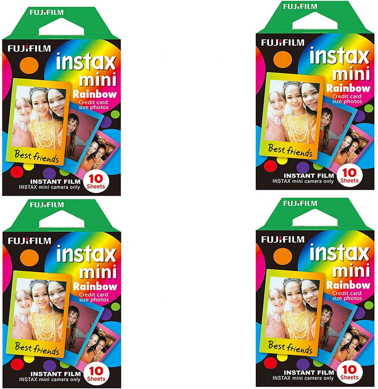 Fujifilm Instax MIni Rainbow (10X4) Film Roll(Yes 800 ISO Pack of 4)