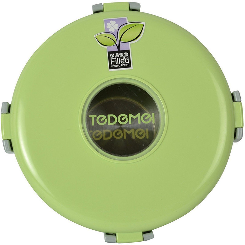 cromoxome Round Shape Lunch Box Cum Container Filled with PU Foam,Steel Inner 920 ML-Green 1 Containers Lunch Box(920 ml)