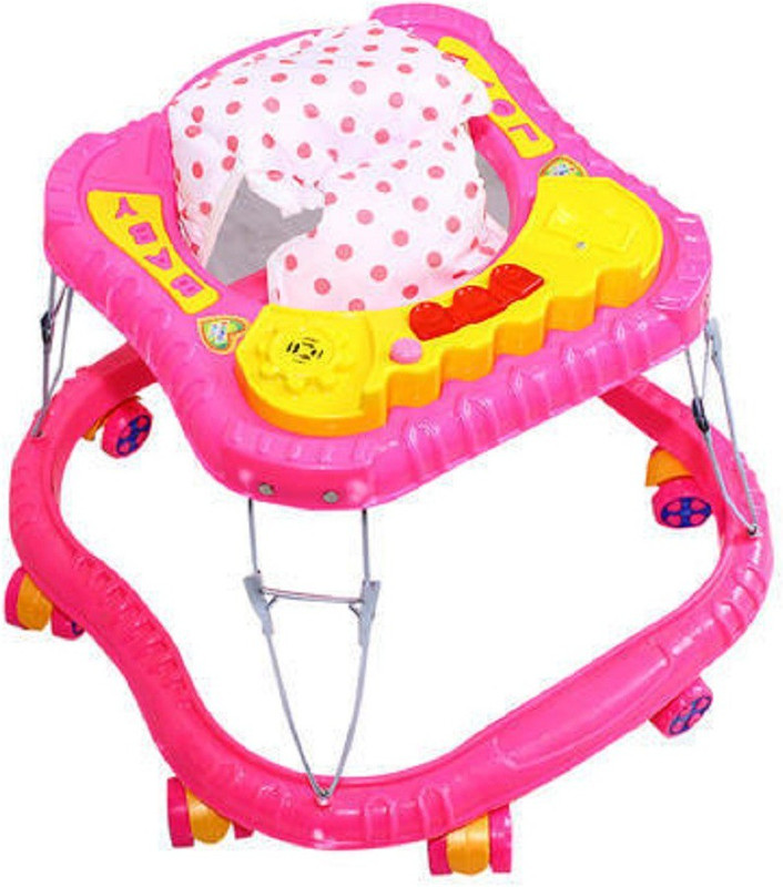 trendy outlook Musical Activity Walker With Parent Rod(Pink)
