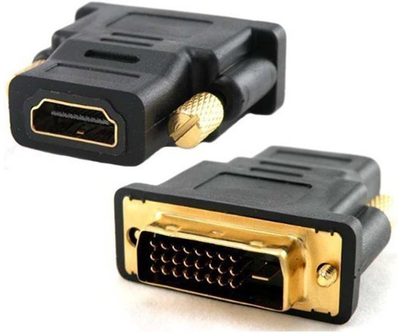 DCT DVI Male (24+1 Pin) to HDMI Female Adapter For Desktop, CPU, Computer, LCD - Black 2 m VGA Cable(Compatible with Mobile, Laptop, Tablet, Mp3, Gaming Device, Blavk)