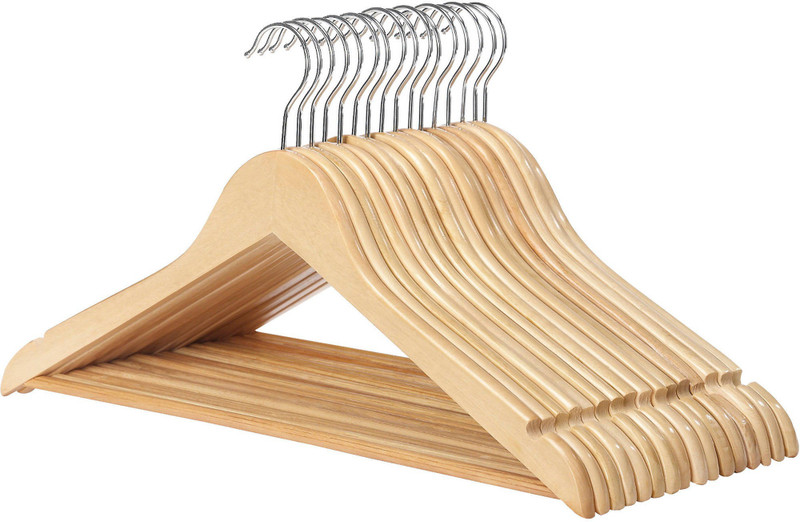 sajan Wooden Pack of 12 Cloth Hangers(Brown)