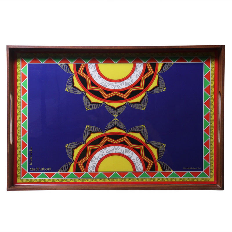 toshakhana Large MDF Madhubani Art Bihar India Tray
