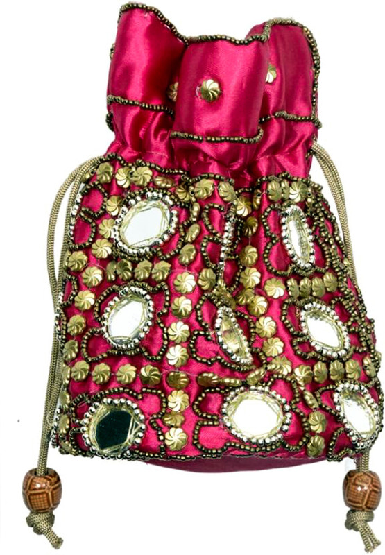 kabir bambhaari mirror pink potli Pouch(Pink)