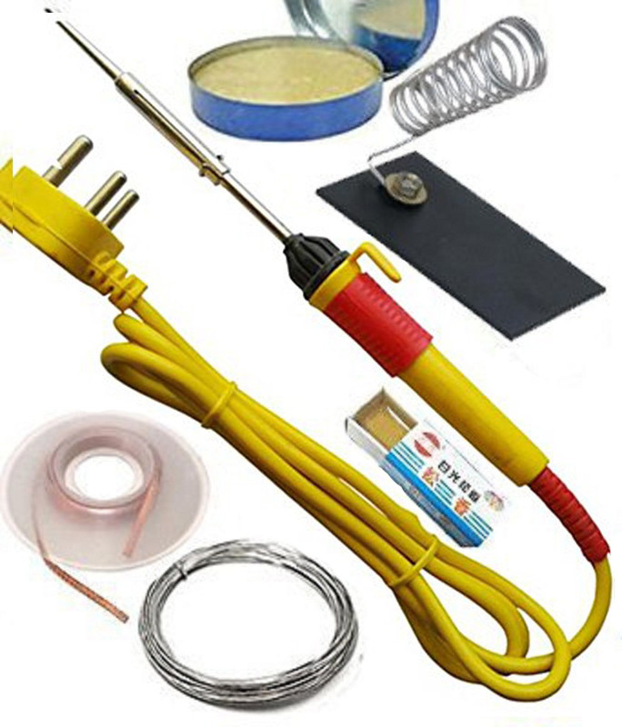 buyyart Iron Kit With Paste, Wire, Stand 25 W Simple(Round Tip)