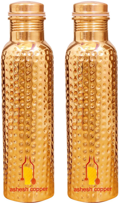ashesh copepr handmade hammered gold polish limited edition 100% pure copper (pack of 2) 950 ml Bottle(Pack of 2, Gold)