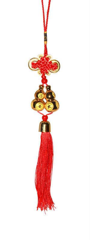 vashoppee Vastu / Feng Shui / Hanging Wu Lou For Health, Wealth And Prosperity Decorative Showpiece  -  32 cm(Polyresin, Gold)