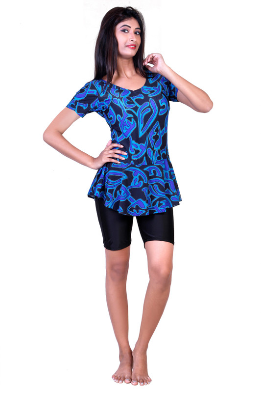 ROVARS Swim-dress Geometric Print Women Swimsuit