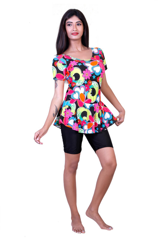 ROVARS Swim-dress Floral Print Women Swimsuit