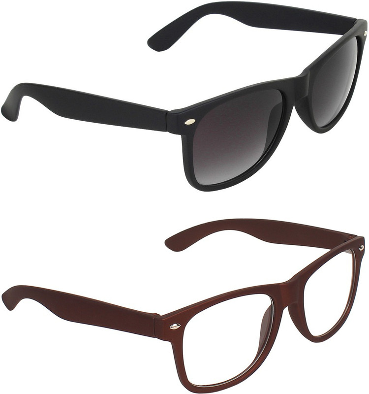 Zyaden Wayfarer Sunglasses(Black, Clear)