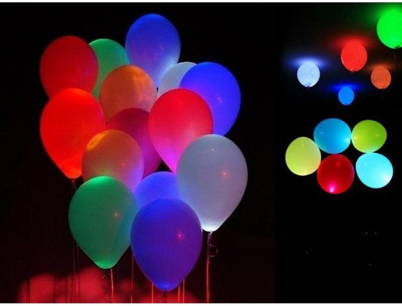 charismacart Multicolor LED Balloon (Pack of 10) - 10 ml