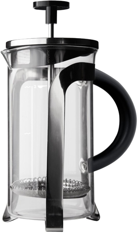 aerolatte FP-1-3 3 Cups Coffee Maker(CLEAR GLASS, CHROME FINISH S.S. LID & STAND, BLACK HANDLE)