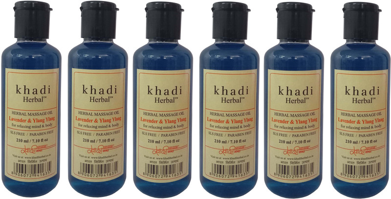 Khadi Herbal Lavender and Ylang Ylang Massage Oil Without Mineral Oil (SLS & Paraben Free)(1260 ml)