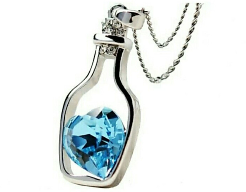 fashion9mart Fashion 9 18k Rhodium Plated Antique Blue pendent for girls Silver Crystal Alloy Pendant