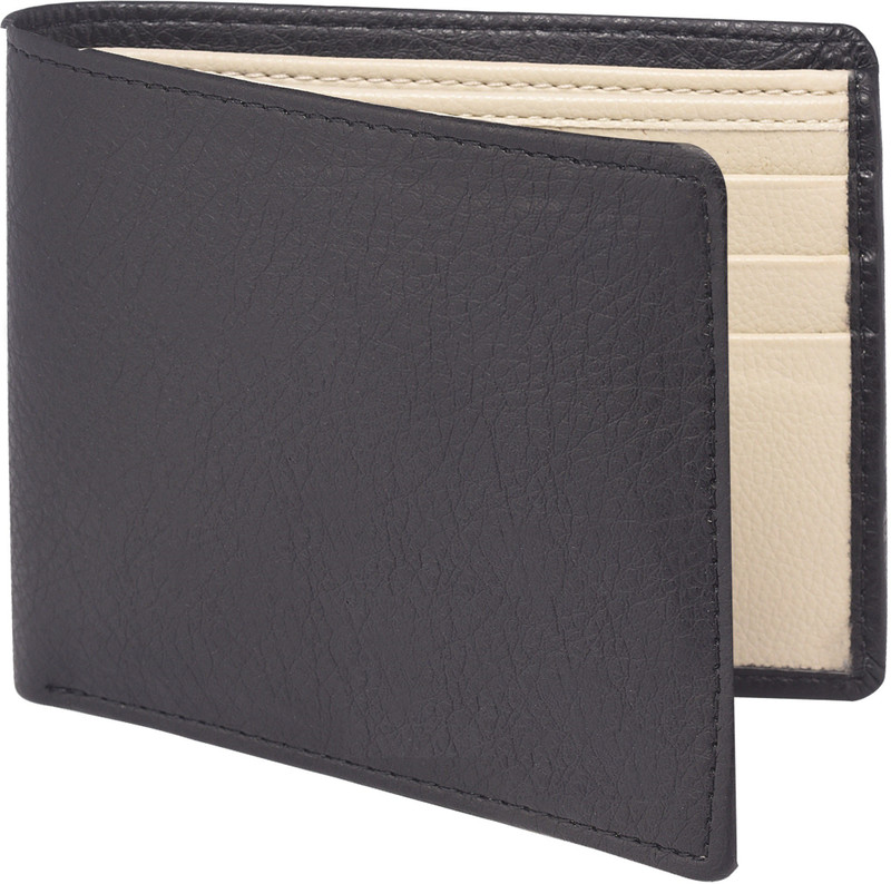 Jaxer Men Black Artificial Leather Wallet(6 Card Slots)