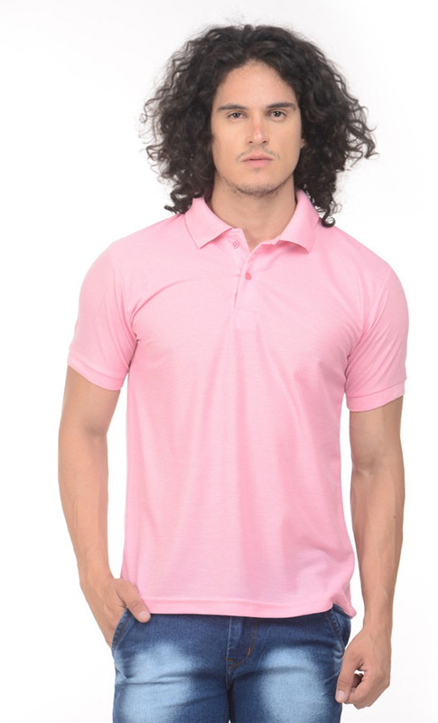 Gold Axe Solid Men Polo Neck Pink T-Shirt Gold Axe Solid Men Polo Neck Pink T-Shirt