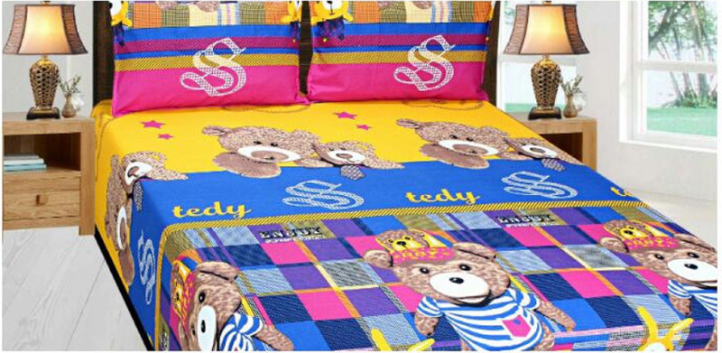 somay home furnishing Cotton Single Cartoon Bedsheet(Pack of 10, yellow n blue)