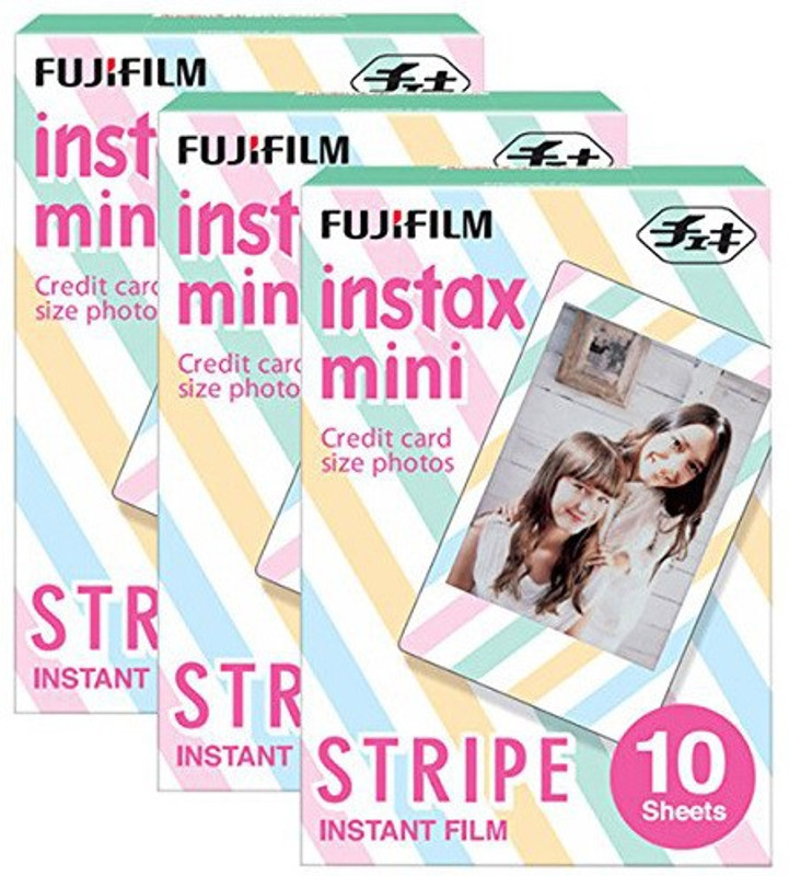 Fujifilm Instax Mini Stripe (10X3) Film Roll(Yes 800 ISO Pack of 3)