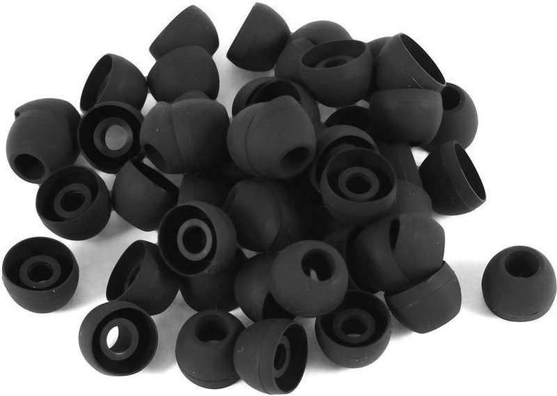 deal best 30 Pcs Soft Silicone Ear Tips Cover Black for Phone Headphones Earbud Large size In The Ear Headphone Cushion(Pack of 30, Black)