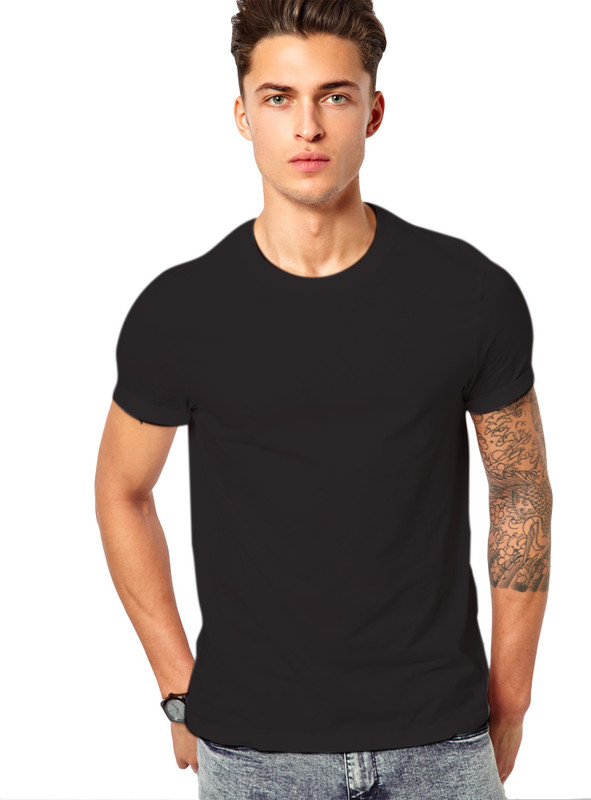 edgemeter Solid Men Round Neck Black T-Shirt