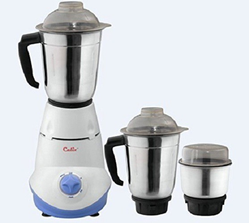calix 8906057722075 CMG-03 550 W Mixer Grinder(white and blue, 3 Jars)