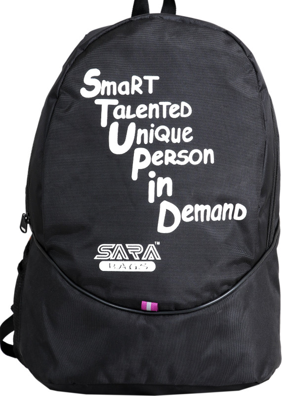 SARA Black Casual 20 L Backpack(Black) SARA Black Casual 20 L Backpack(Black)