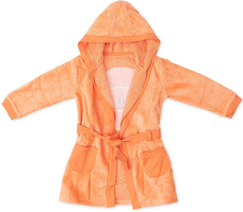 Mini Klub Light Orange Large Bath Robe(1, For: Baby Boys & Baby Girls, Light Orange)