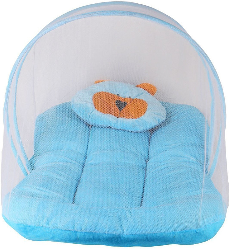 Continental Kids Velvet Baby Bedding Set With Foldable Mattress Mosquito Net Blue Simple(Fabric, Blue) Continental Kids Velvet Baby Bedding Set With Foldable Mattress Mosquito Net Blue Simple(Fabric, Blue)