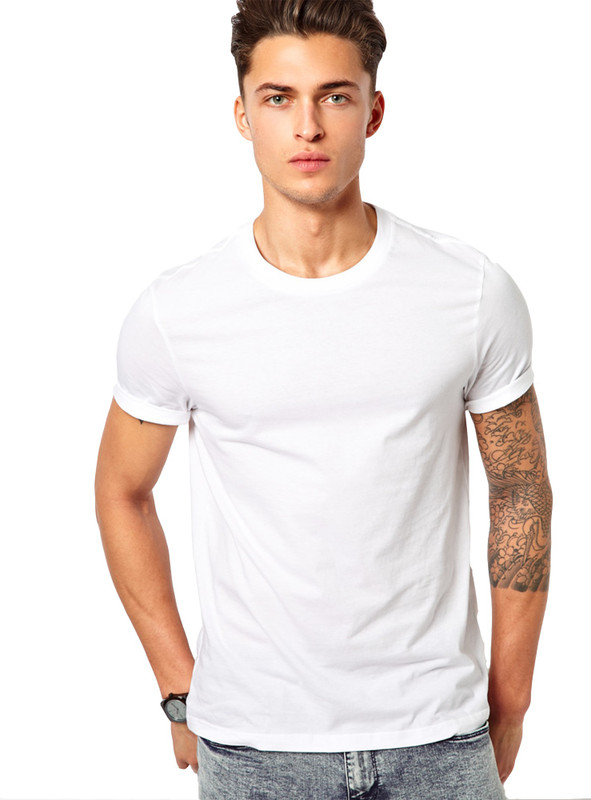 edgemeter Solid Men Round or Crew White T-Shirt