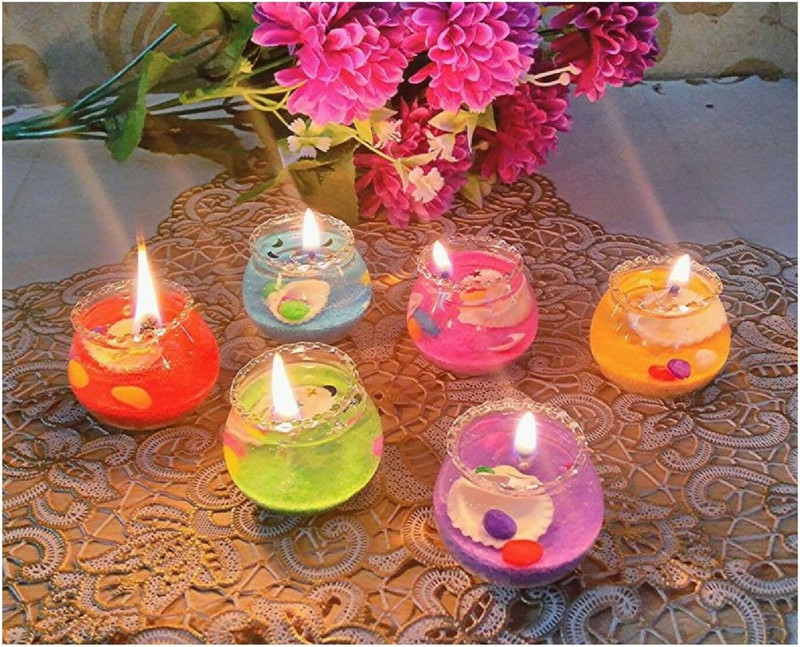 churo POT01 Candle(Multicolor, Pack of 6)