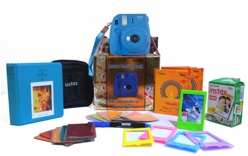 Fujifilm Instax Mini 9 Cobalt Blue Festive Pack Instant Camera(Blue)