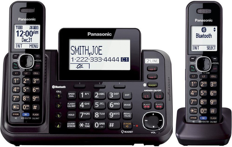 Panasonic KX-TG9542B Cordless Landline Phone with Answering Machine(Black)