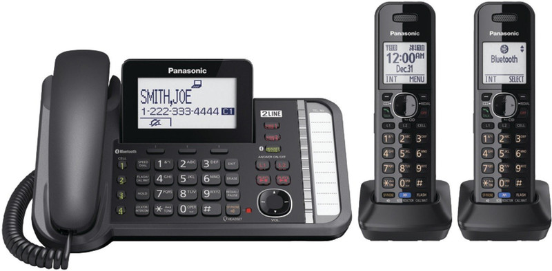 Panasonic KX-TG9582B Corded Landline Phone with Answering Machine(Black)