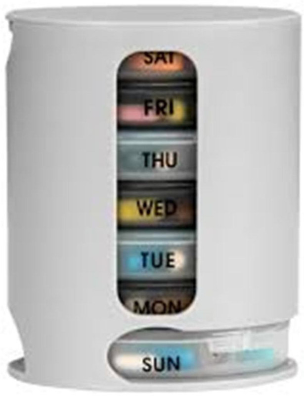 JM SELLER 7 Days 7 Days Pill Pro Organize Pills & Vitamins For Each Day Of Weak Each Day Divided Into 4 Compartments (Grey) Pill Box(Grey)