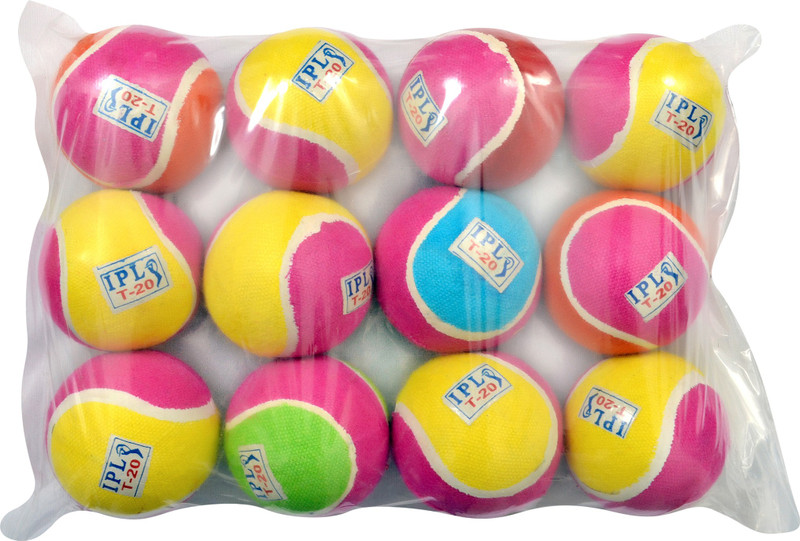 sbs super IPL T20 TENNIS BALL Cricket Tennis Ball(Pack of 12, Multicolor)