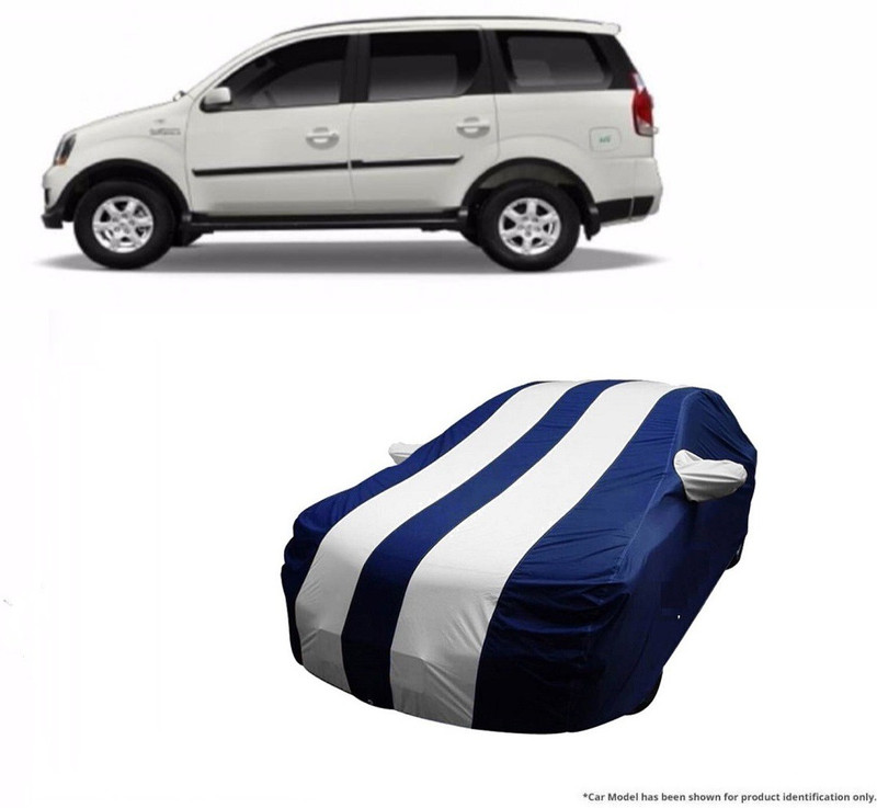 Flipkart SmartBuy Car Cover For Mahindra Xylo (With Mirror Pockets)(White,  Blue)