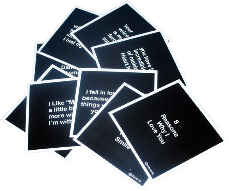 stawnch 8 REASONS WHY I LOVE YOU GREETING CARDS [SET OF 8 CARDS SIZE 4" X 4"] Greeting Card(Black, Pack of 1)