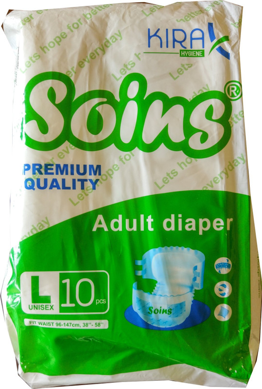 soins Soin Premium-(Fits Waist Size 38-58 Inch) Adult Diapers - L