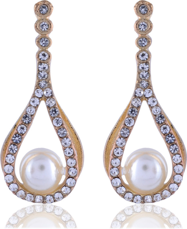 sanaya collection SJER124SBK Pearl Brass Drops & Danglers