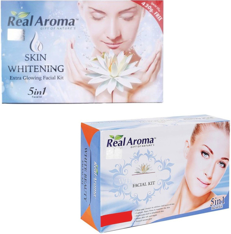 real aroma Skin Whitning White Beauty Facial Kit 740 g(Set of 2)