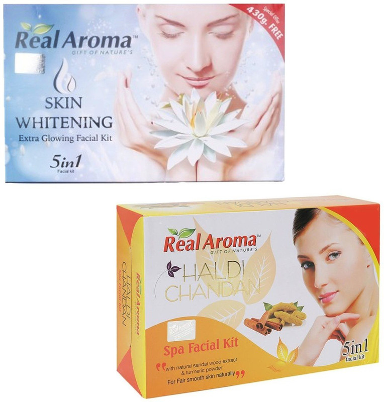 real aroma Skin Whitning Haldi Chandan Facial Kit 740 g(Set of 2)